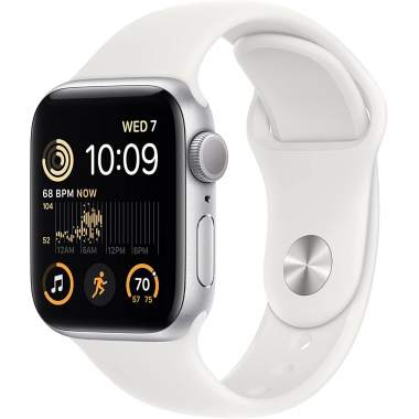 Apple Watch SE 2022 2nd Generation (GPS, 40mm) - Silver Aluminium Case with M/L White Sport Band Apple Watch SE 2022 2nd Generation (GPS, 40mm) - Silver Aluminium Case with M/L White Sport Band